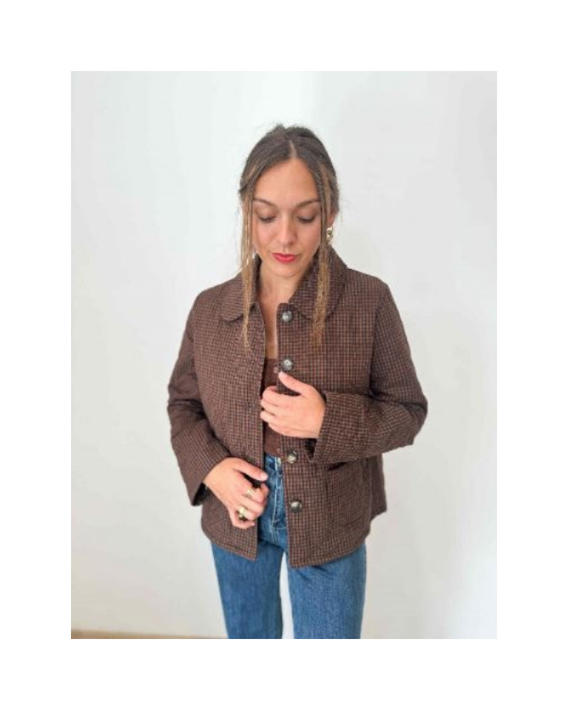 Veste marron carreaux