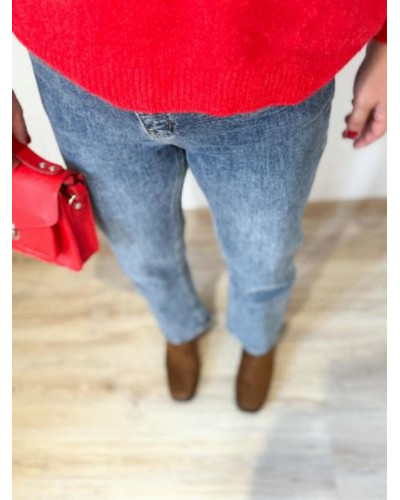 Pull rouge taille unique - Idée de look pétillant et coloré