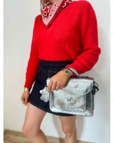 Pull rouge taille unique - Idée de look pétillant et coloré