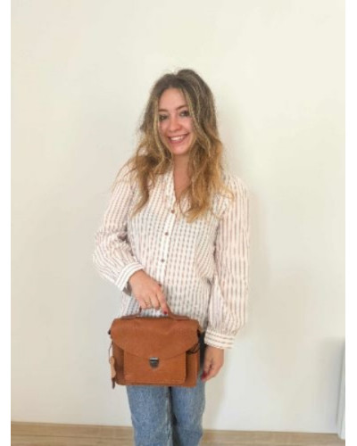 Blouse rayée : écru et marron - Les haut à rayures parfaits