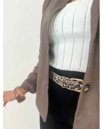 Veste marron col montant - Sur chemise tendance de l'automne 2025