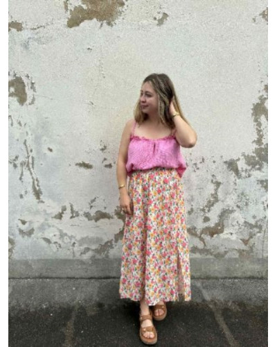 Débardeur froufrou rose
