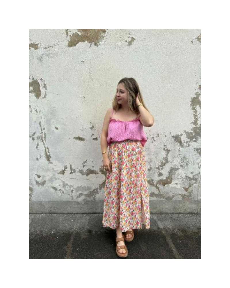 Débardeur froufrou rose