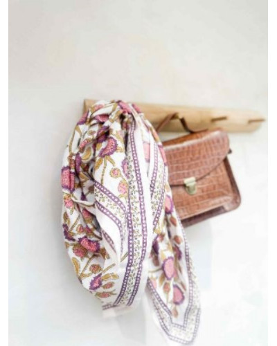 Foulard Pink Pondichery 100 cm