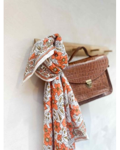 Foulard Agra Corail 100 cm
