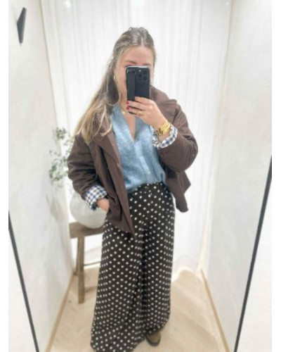 Pantalon pois marron