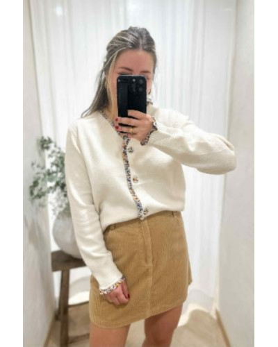 Jupe velours beige