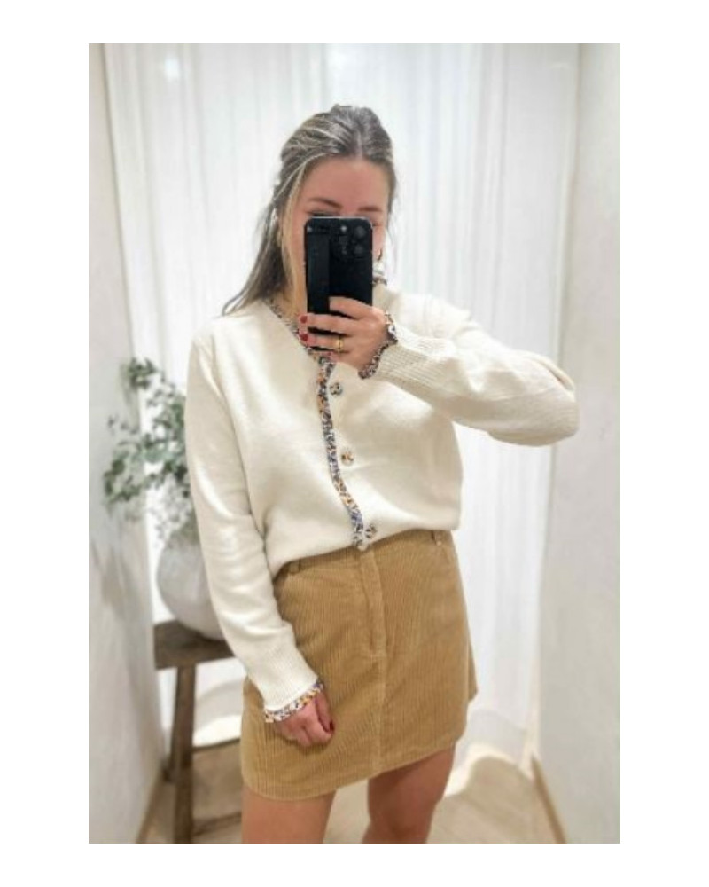 Jupe velours beige