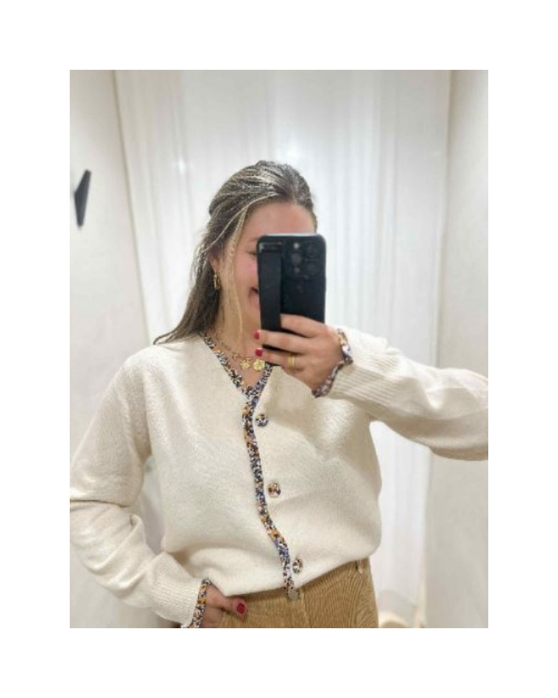 Gilet liberty orange bleu marine