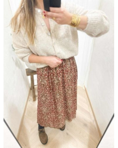 Jupe longue boheme terracotta - Un look bohème et facile à porter