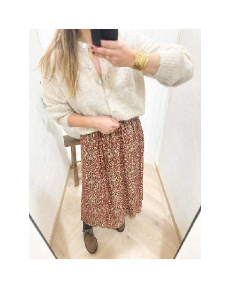 Jupe longue boheme terracotta - Un look bohème et facile à porter