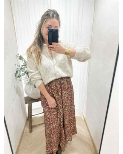 Jupe longue boheme terracotta - Un look bohème et facile à porter