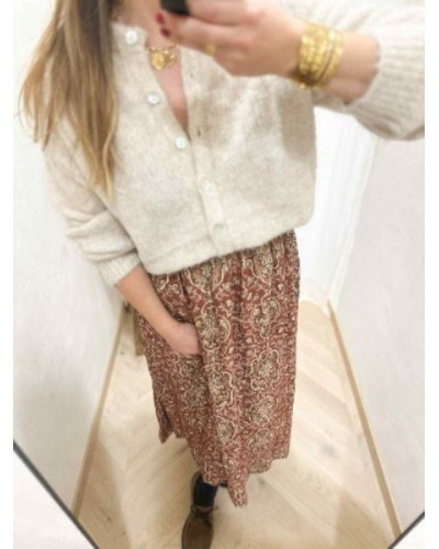 Jupe longue boheme terracotta - Un look bohème et facile à porter
