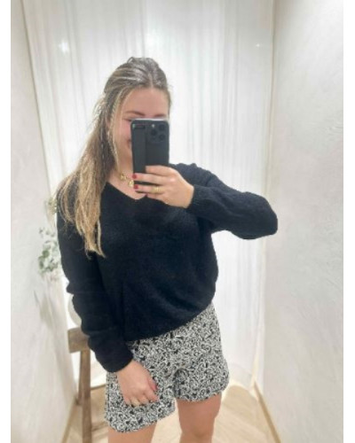 Pull col v - Noir
