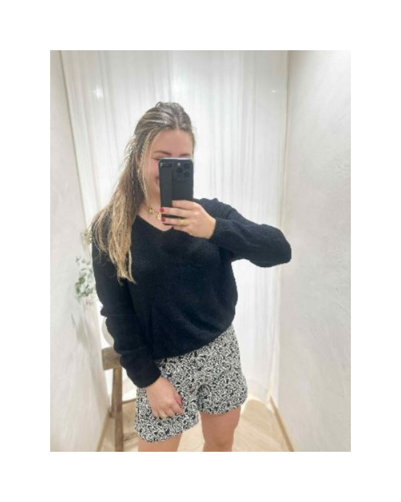 Pull col v - Noir