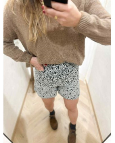 Short imprimé noir et blanc