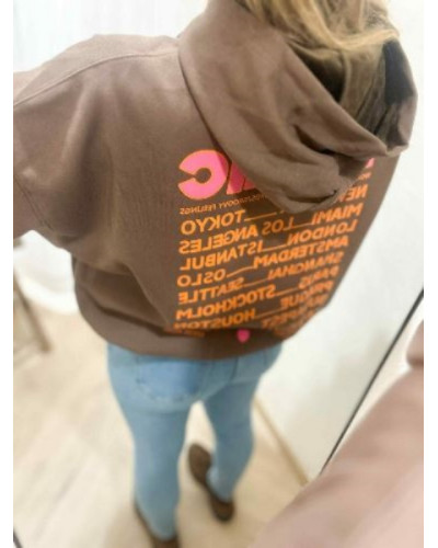 Sweat ICONIC marron capuche
