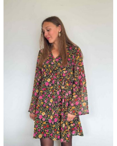 Robe imprimés fleurs d'automne