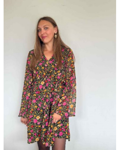 Robe imprimés fleurs d'automne