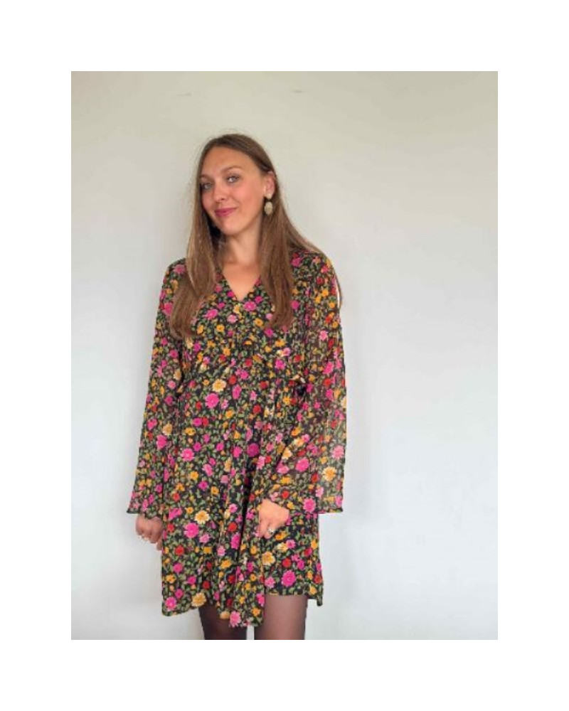 Robe imprimés fleurs d'automne