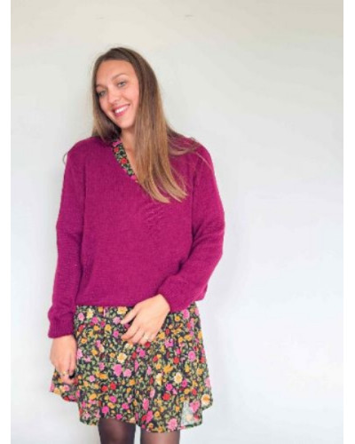 Pull col v - Bordeaux - Les basics de l'hiver !