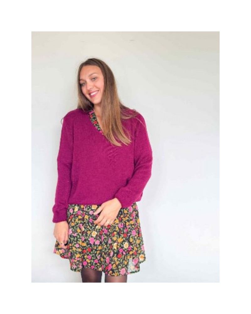 Pull col v - Bordeaux - Les basics de l'hiver !