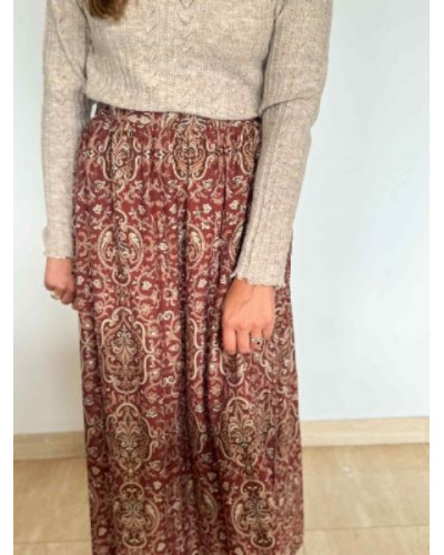 Jupe longue boheme terracotta - Un look bohème et facile à porter