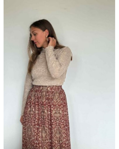 Jupe longue boheme terracotta - Un look bohème et facile à porter