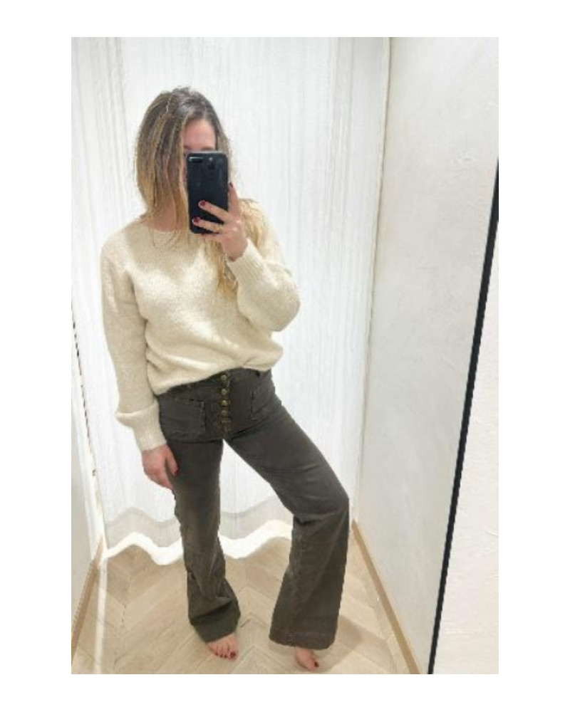 Pantalon wideleg - Marron