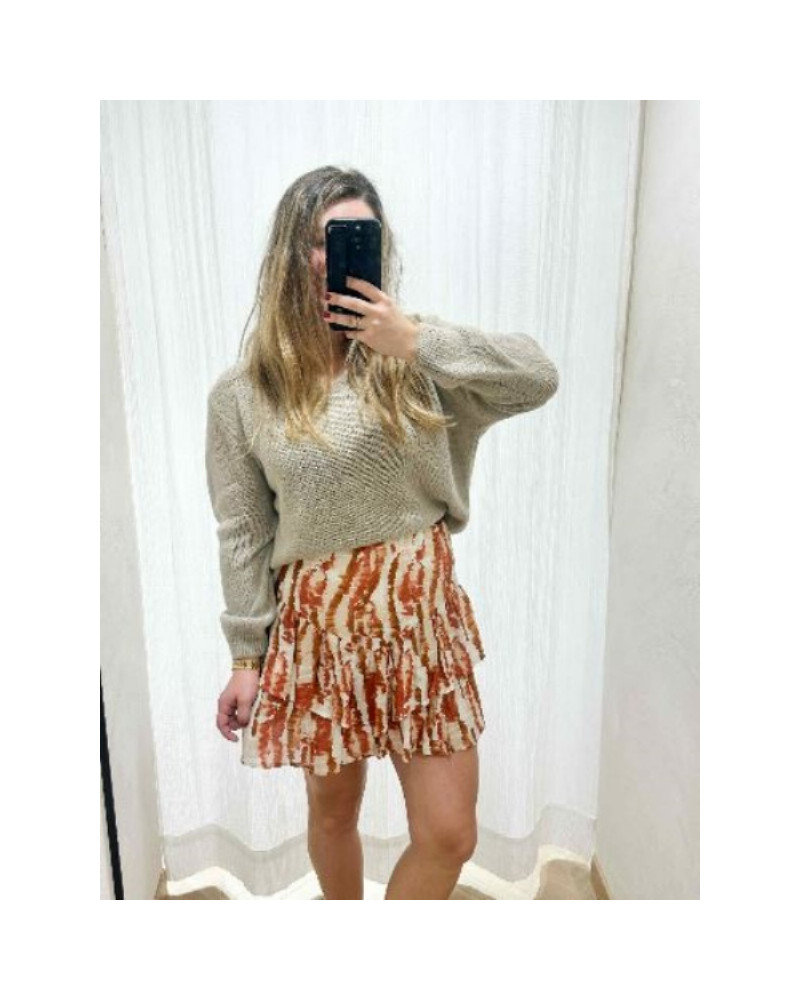Pull col v - Beige foncé - Intemporel et doux