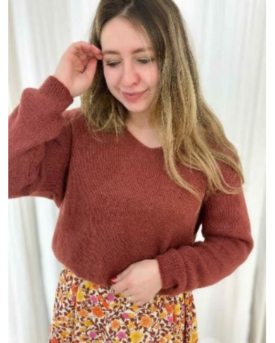 Pull col V Terracotta – L’indispensable de la saison