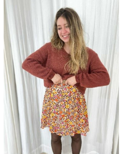 Pull col V Terracotta – L’indispensable de la saison