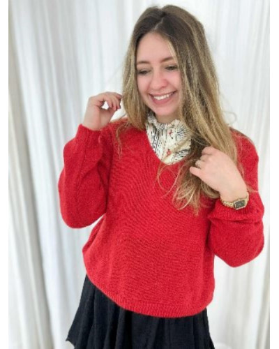 Pull col v - Rouge Le MUST HAVE de l'automne