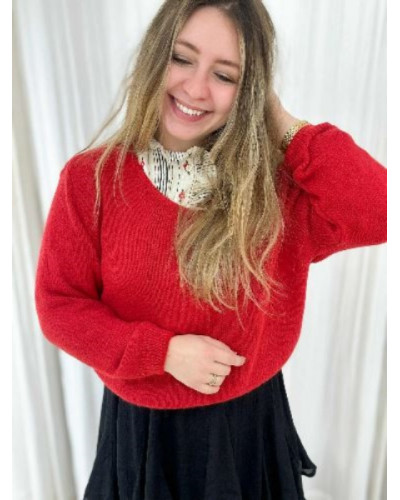 Pull col v - Rouge Le MUST HAVE de l'automne
