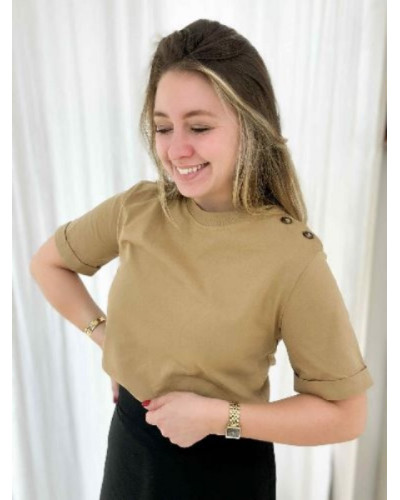 Top camel à boutons - Le classique par excellence pour l'automne !