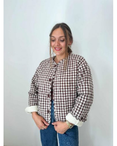 Veste reversible vichy bouclette