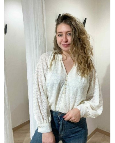 Blouse fluide dentelle, élégance et douceur, pour tous vos outfits !