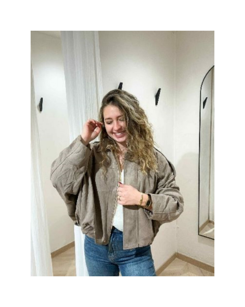Veste ballon taupe - Veste tendance pour l'automne pour un look cool et stylé !