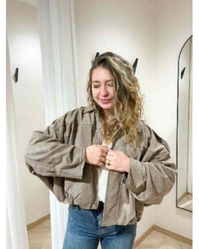 Veste ballon taupe - Veste tendance pour l'automne pour un look cool et stylé !