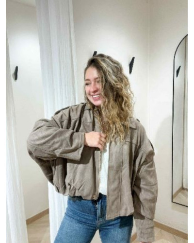 Veste ballon taupe - Veste tendance pour l'automne pour un look cool et stylé !
