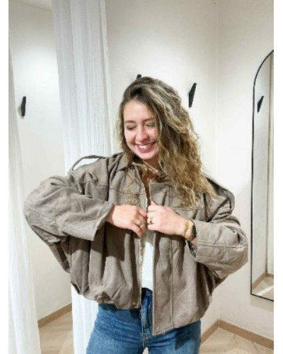 Veste ballon taupe - Veste tendance pour l'automne pour un look cool et stylé !