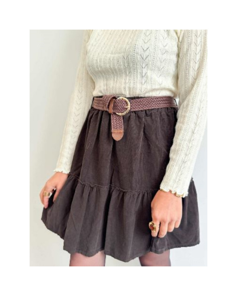 Jupe velours - Chocolat