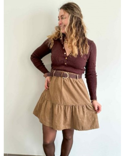 Jupe velours - Beige