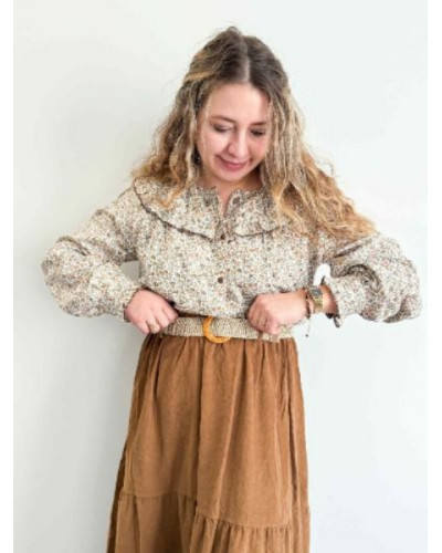 Jupe longue velours - Camel
