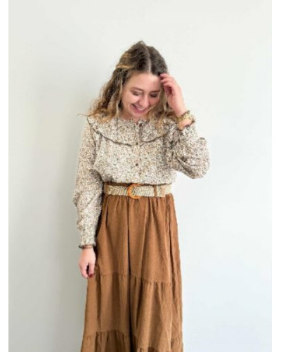Jupe longue velours - Camel