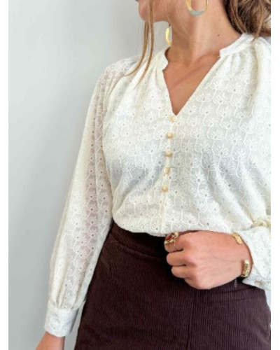 Blouse fluide dentelle, élégance et douceur, pour tous vos outfits !