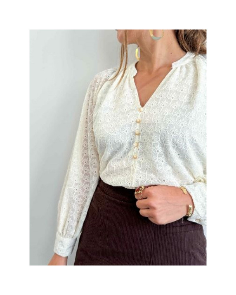 Blouse fluide dentelle, élégance et douceur, pour tous vos outfits !