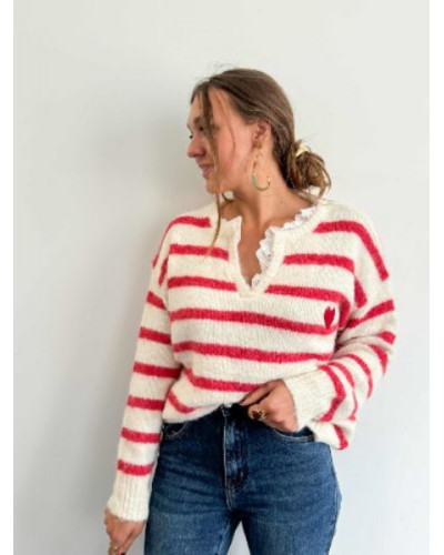 Veste ballon taupe col dentelle - Etre belle sans faire d'effort !