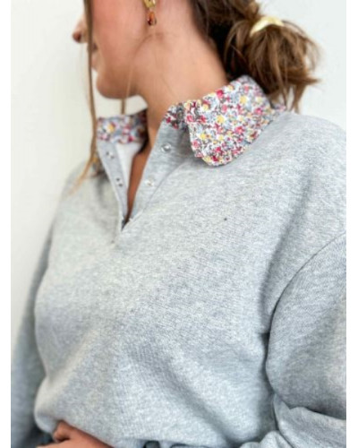 sweat gris col liberty