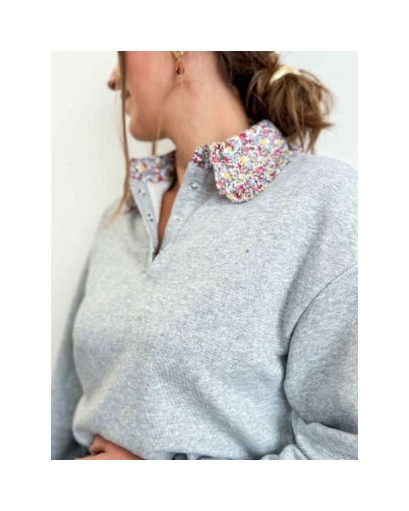 sweat gris col liberty